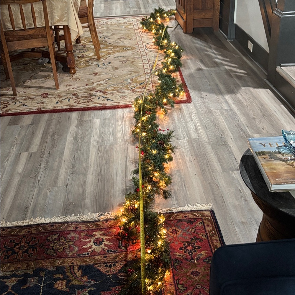 16’ Festive Green Pine Garland with Lights